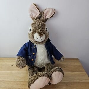 Peter Rabbit 21" Plush Stuffed Bunny Blue‎ Jacket Beatrix Potter Toy Collectible